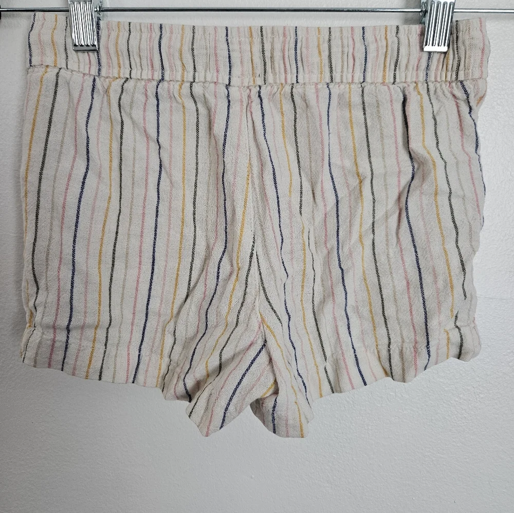 Old Navy Kids Striped Linen Blend Shorts Elastic Waist Drawstring Size M‎ 8